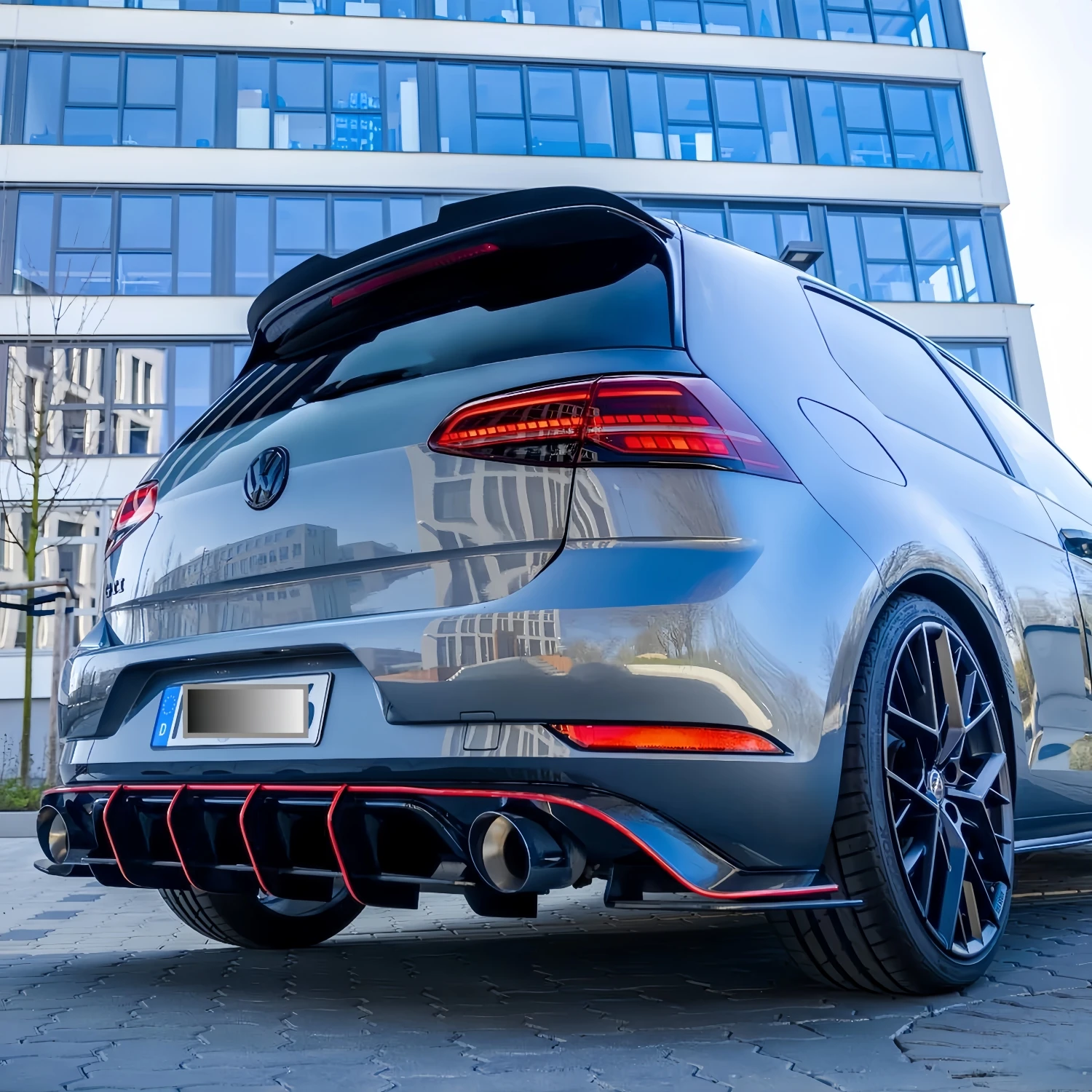1:1 Maxton Style Car Rear Spoiler Caps For VW Golf Mk7 GTI GTD GTE R R-Lline TSI TDI 2012-2020 Tuning Rear Roof Spoiler Wings 1