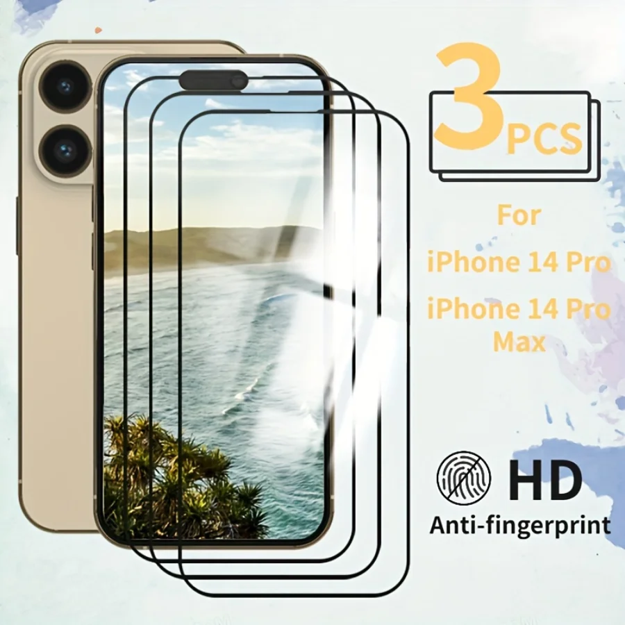 

Защитная пленка для экрана телефона, закаленная Защитная пленка для IPhone 14 Pro Max 13 15 12 11 X XR XS Max 7 8Plus, пленка, 3 шт.