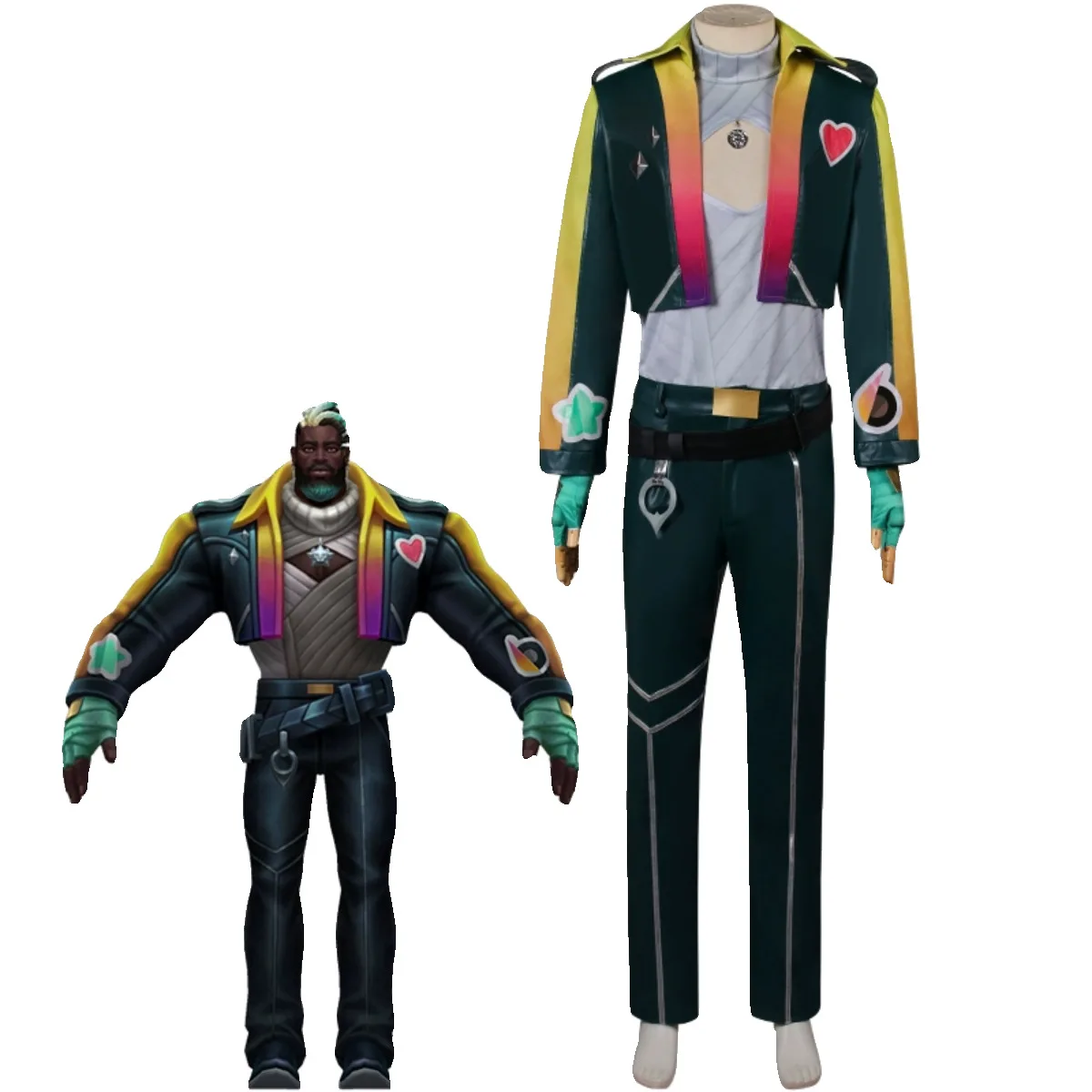 

Game LOL Heartsteel K‘Sante Cosplay Costume Men Uniform Full Set Suit Halloween Party Outfit