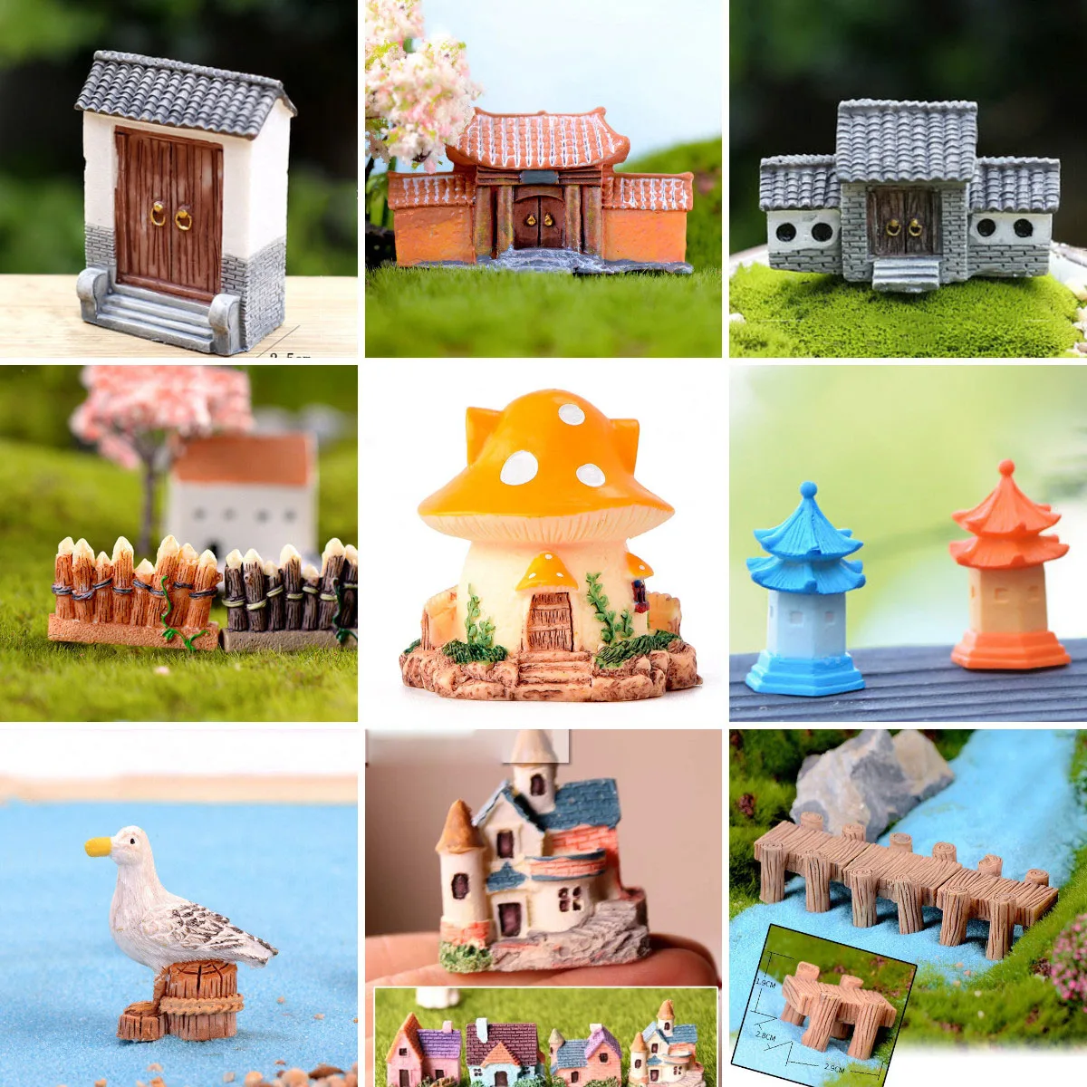 Modacraft 172 Accesorios De Jardín De Hadas En Miniatura Que Incluyen 100 Pines Fijos Kit De Jardin De Hadas Modacraft Figuras De Animales De Casa De Hadas Mini Paisaje Para Jardin Casa De Munecas Pla