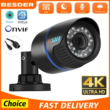 4K 8MP POE IP Camera Outdoor Waterproof H.265 Onvif Motion Detection Home Security Bullet CCTV Camera Video Surveillance for NVR 1