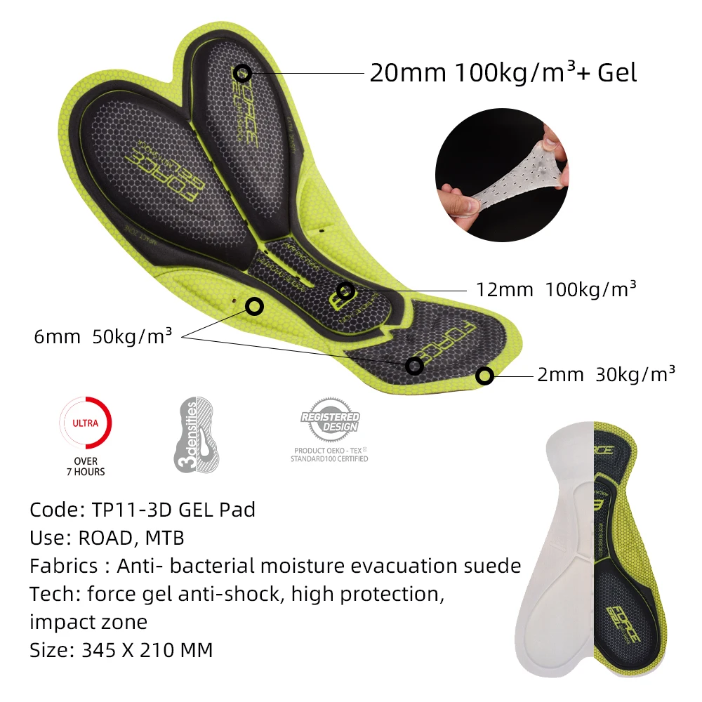 Description Picture 6 of itemDAREVIE Cycling Bib Shorts 3D Gel Pad 6H Ride Men Cycling Shorts Downhill Pro Team Men Cycling Shorts Breathable 7CM Leg Gripper