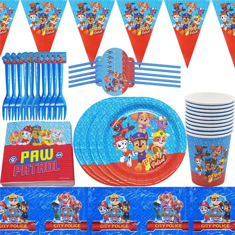 Paw Patrol Birthday Party Decoration Paw Patrol Birthday Supplies Face Mask Balloons Stickers Children Gift Party Favors Kids