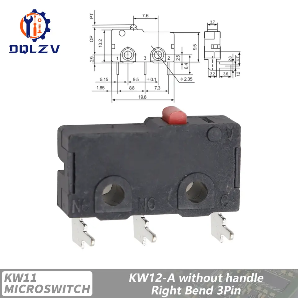 5A 125V250V KW12 Travel Limit Switch KW11-3Z-2 With Handle 16mm Contact Button Micro switch KW12-N 2Pin/3Pin KW12-A NO/NC image 21