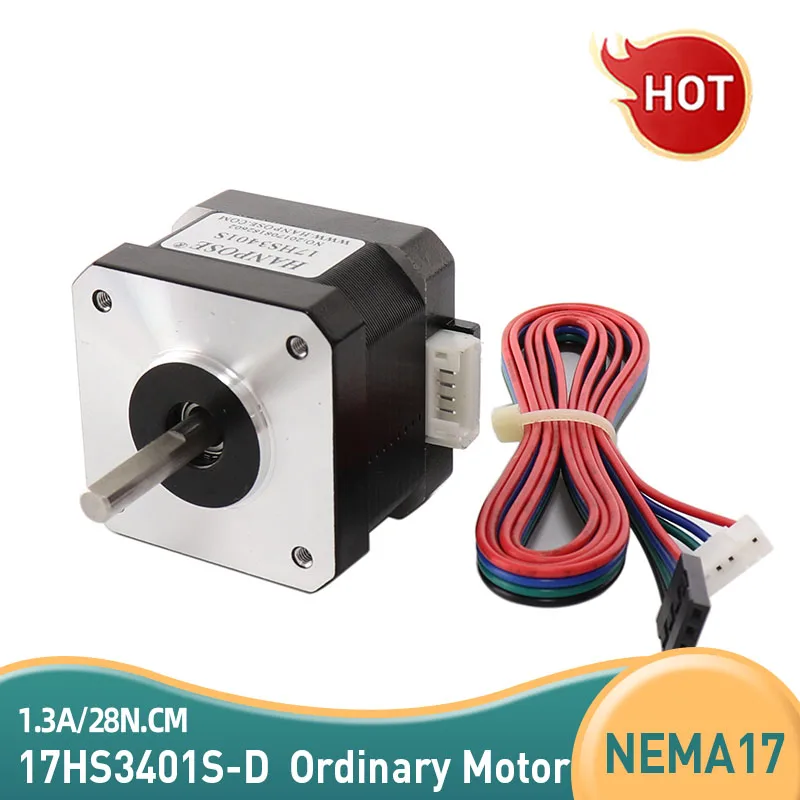 Nema 17 Stepper Motor 17HS3401S 1.3A 28N.CM H34mm 4-Lead For 3D Printer 42BYGH34 With DuPont Wires CNC 42
