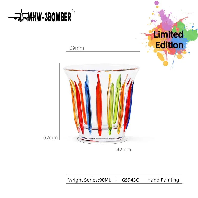 كوب قهوة زجاج 280 مل اسبريسو مرسوم