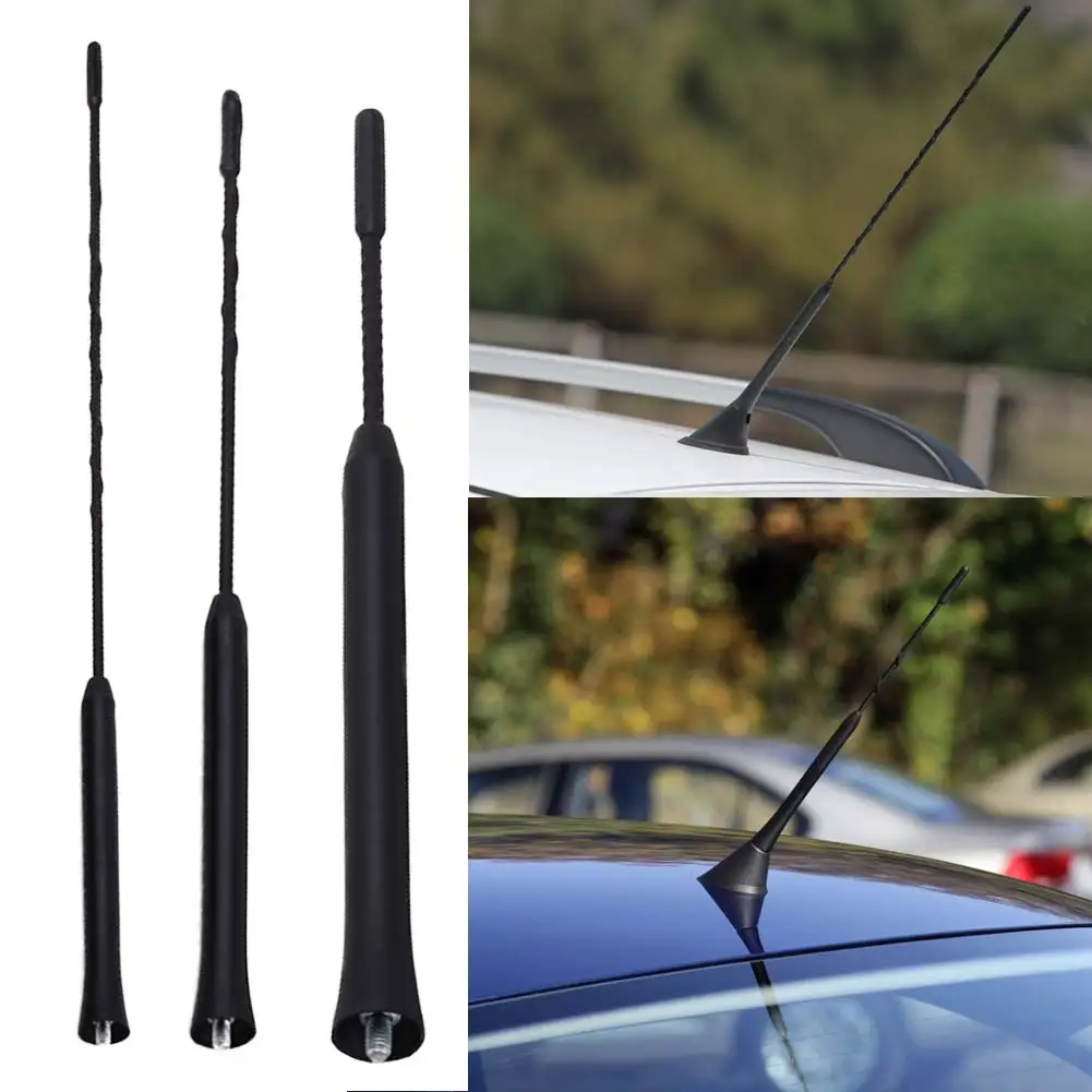 

9/11/16 Inch Universal Roof Mount Mast Whip Antenna Enhanced Signal Stereo Radio Screws FM AM Aerial Amplified Car Accessories