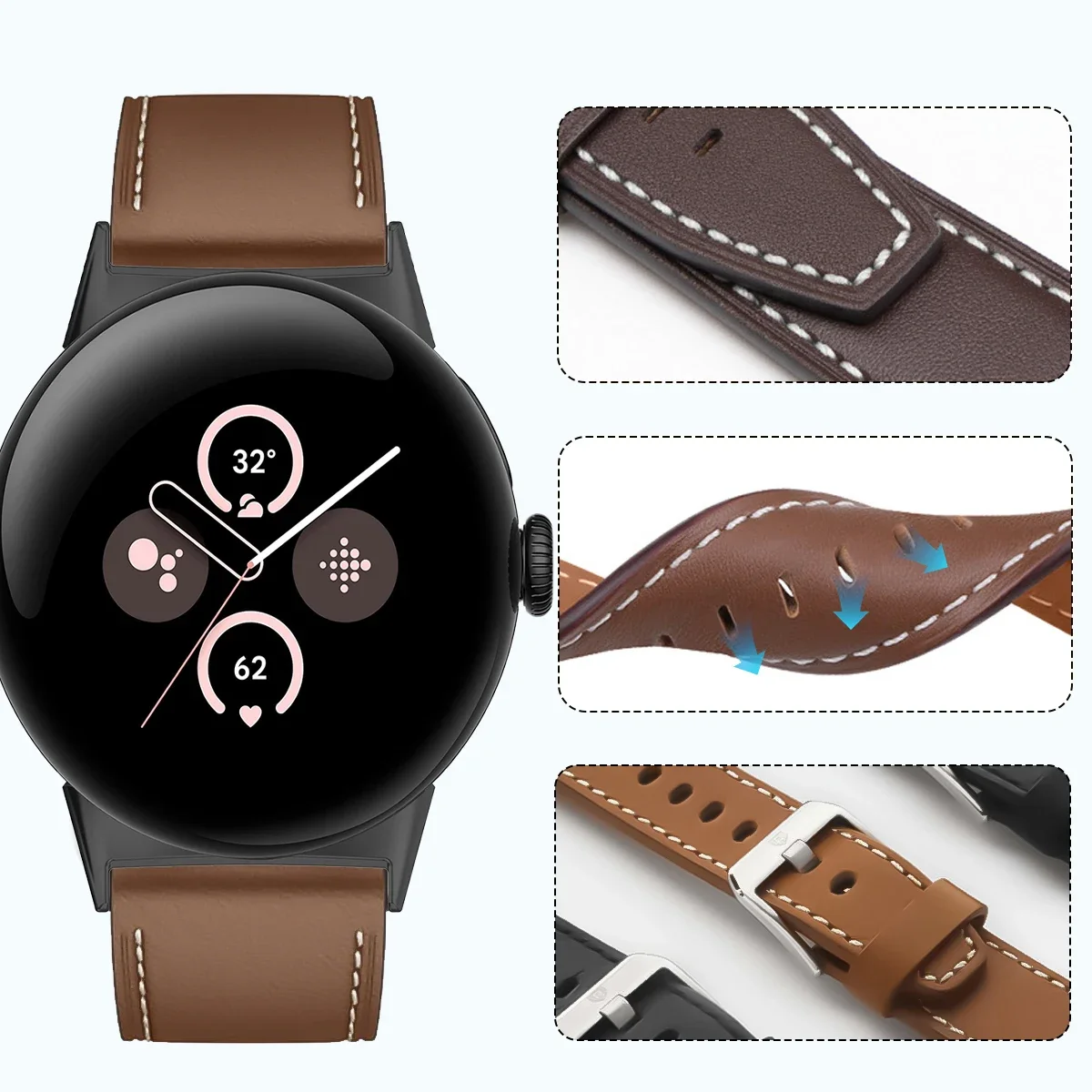 Premium Leather Replacement Wristband Bracelet