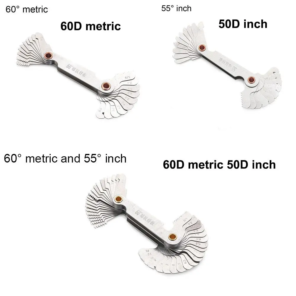Carbon Steel Thread Pitch Gauge Tool Set