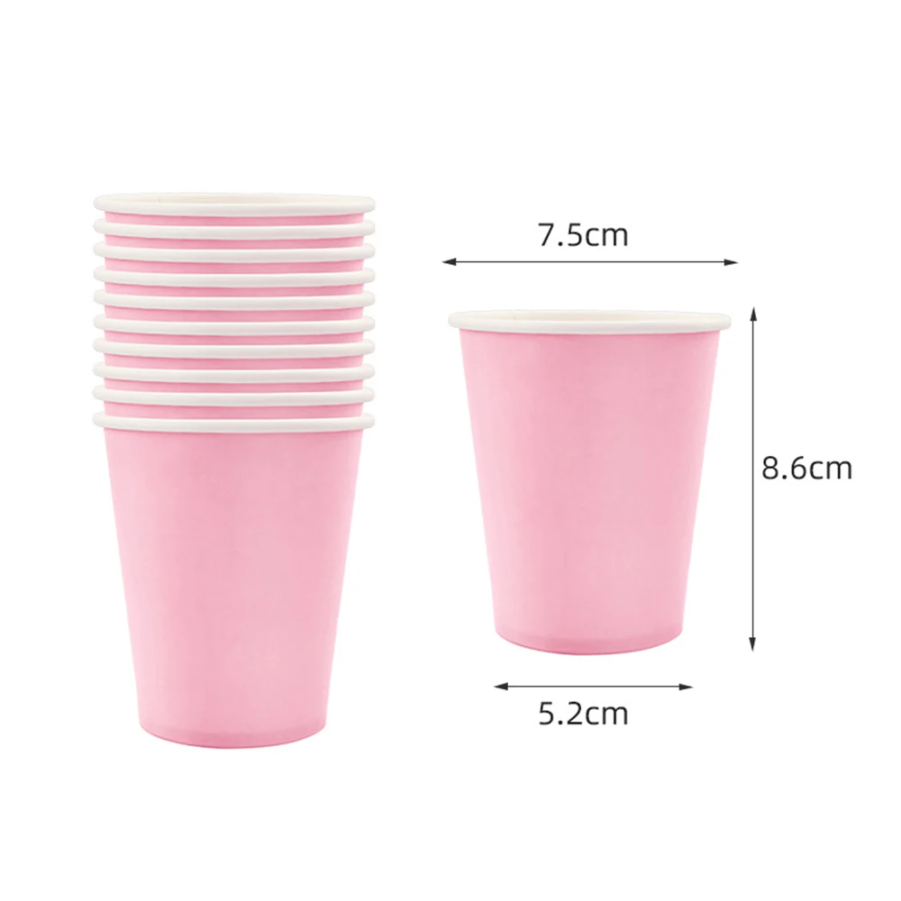 Pack of Disposable Solid Color Paper Cups for Parties, Events, and Everyday Use