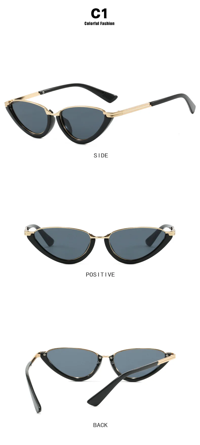 Neue Modische Dreieckige Cat-Eye-Sonnenbrille für Männer Trendige Kleine Rahmen-Sonnenbrille für Frauen Markendesigner Reise-Sonnenbrille Unisex UV400 Schutz – Detail 10