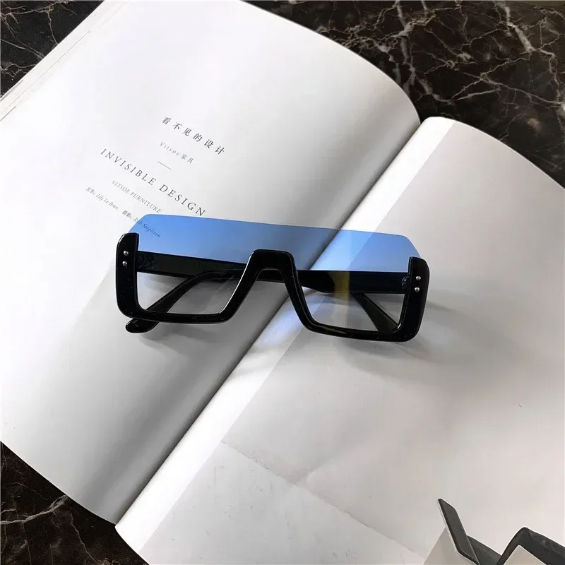 Men Half Frame Show Thin Face Sunglasses Women Glasse Car Driving Glass Anti Glare Accessory Net Red Retro Street Shot Sunglasse