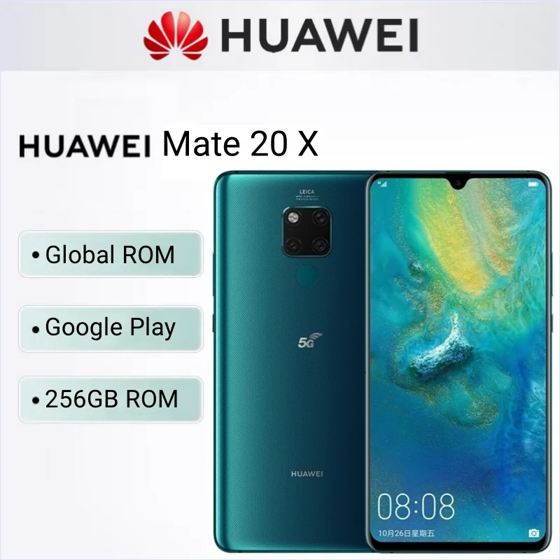 

HUAWEI Mate 20 X Smartphone 5G 7.2 inch 40MP+24MP Camera 8GB+256GB Mobile phones Android 4G Network Google Play Store Cell phone