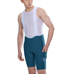 INBIKE Men's 3D Padded Cycling Bib Shorts with UV Protection - L-EU (Blue)
