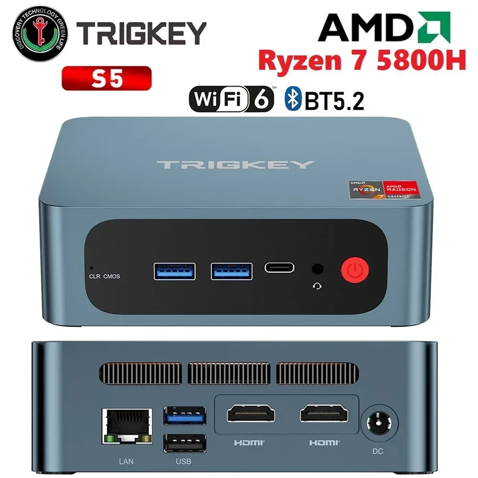 Trigkey S5 5800H AMD Ryzen 7 5800H Mini PC Windows 11 16GB DDR4 500GB M.2  2280 Nvme SSD Trigkey S5 AMD Ryzen 7 5700U Mini PC - AliExpress