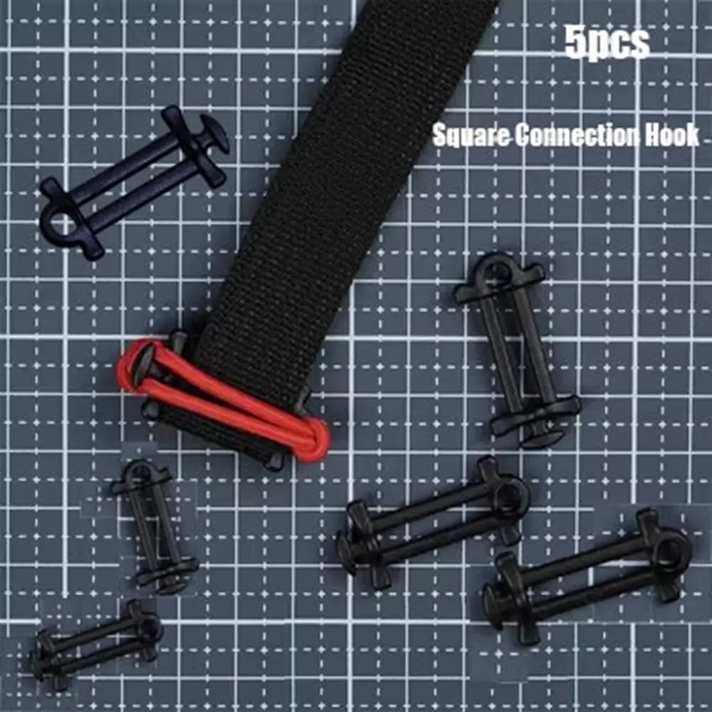 

5pcs Survival Accessories Square Hook New Plastic Black Webbing Buckles 20mm Belt Clips Outdoor Tool