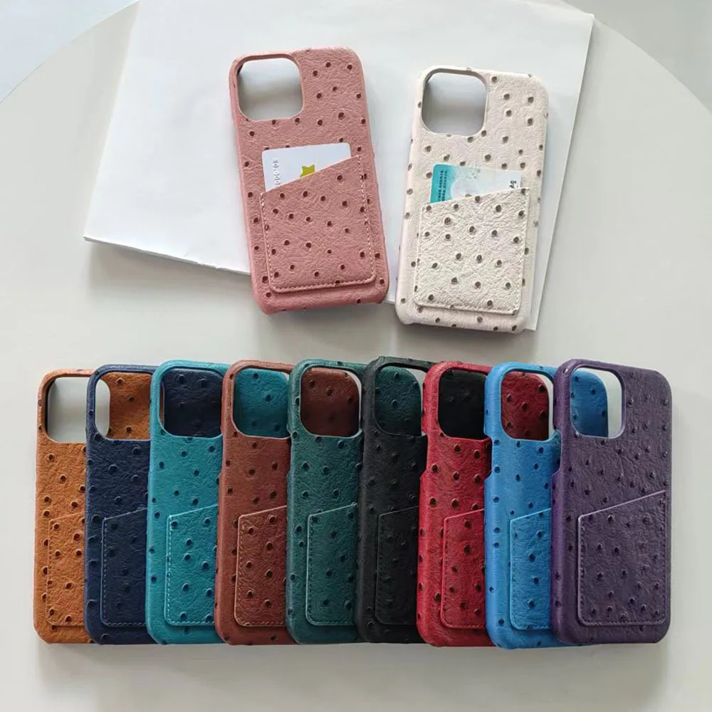 Strawberry pattern leather Card Slot Phone Case for iPhone 14 13 12 Mini 11 15  Pro Max X XR XS 6 7 8 Plus SE Wallet Back Cover - AliExpress