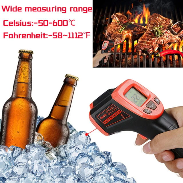 -50 ~ 600 ℃ Infravörös Hőmérő Nem Érintkező Lézerhőmérsékletű Pisztoly Ir Termometro Lcd Light Riasztási Pytermer Képalkotó Cf Háttérvilágítás - Image 2