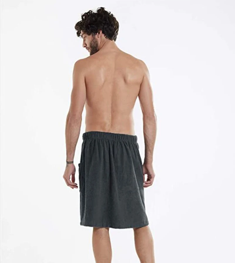 Asciugamano da bagno indossabile da uomo con tasca per spiaggia_voghion.com