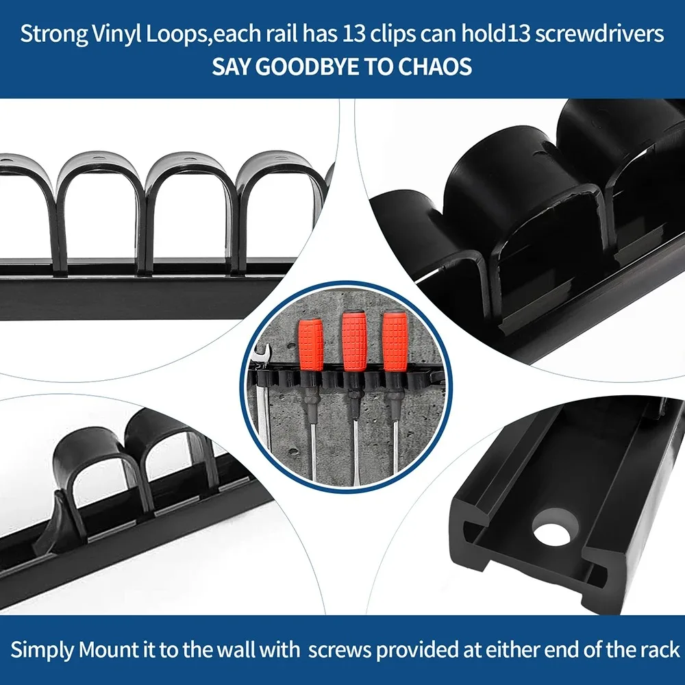 Wall Mounted Tool Organizer for Screwdrivers and Wrenches