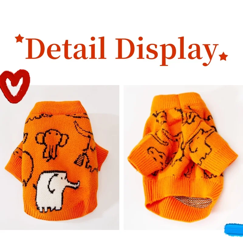 가을 애완견 니트 스웨터 패션 강아지 옷 동물 프린트 강아지 터틀넥 따뜻한 부드러운 고양이 풀오버 애완 동물 스웨터 강아지 의류
