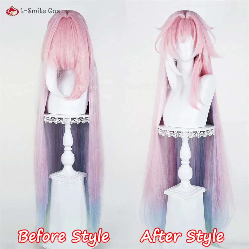 HSR Cyrene Cosplay Perücke 105/130cm Pink Mix Anime Hitzeresistent Synthetik 4