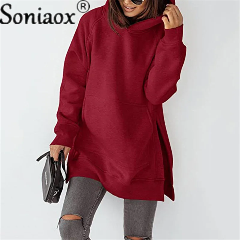 Autumn And Winter 2022 Solid Color Crew Neck Sweatshirt Women