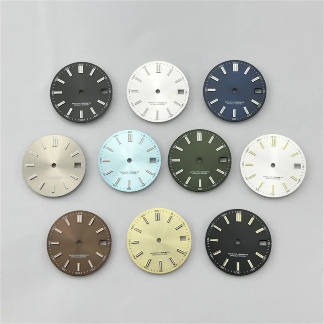 

NH35 Watch Dial S Dial 28.5mm Log Conversion Dial BGW9 Blue Green Luminous Watch Face with S Modified Watch Accessories
