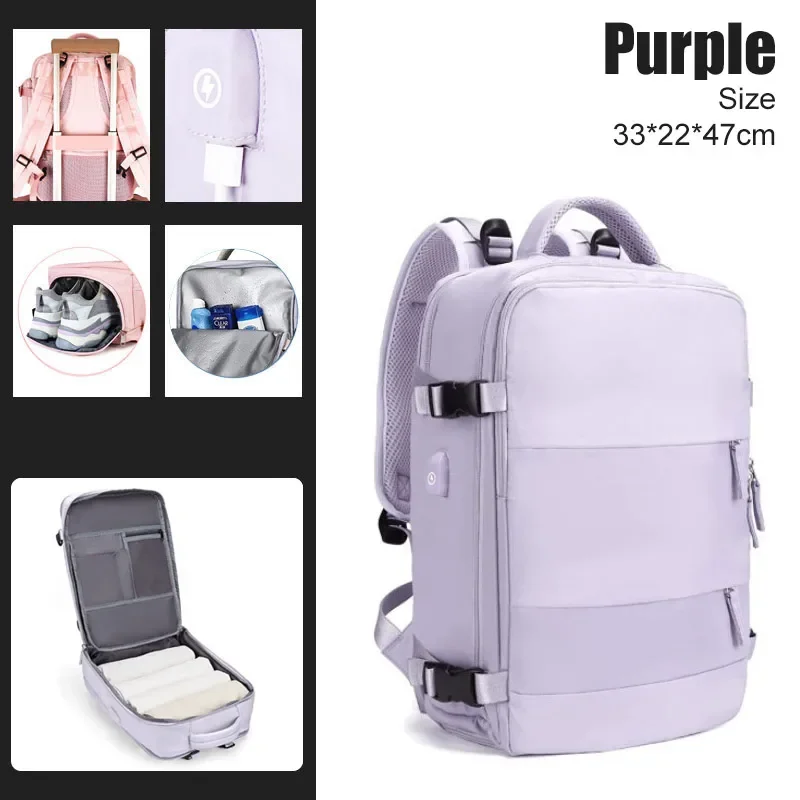 Travel Bag Women Travel Backpack Airplane Large Capacity Multi-Function Luggage Lightweight Waterproof Women's Casual Bag Notebook Bagpacks