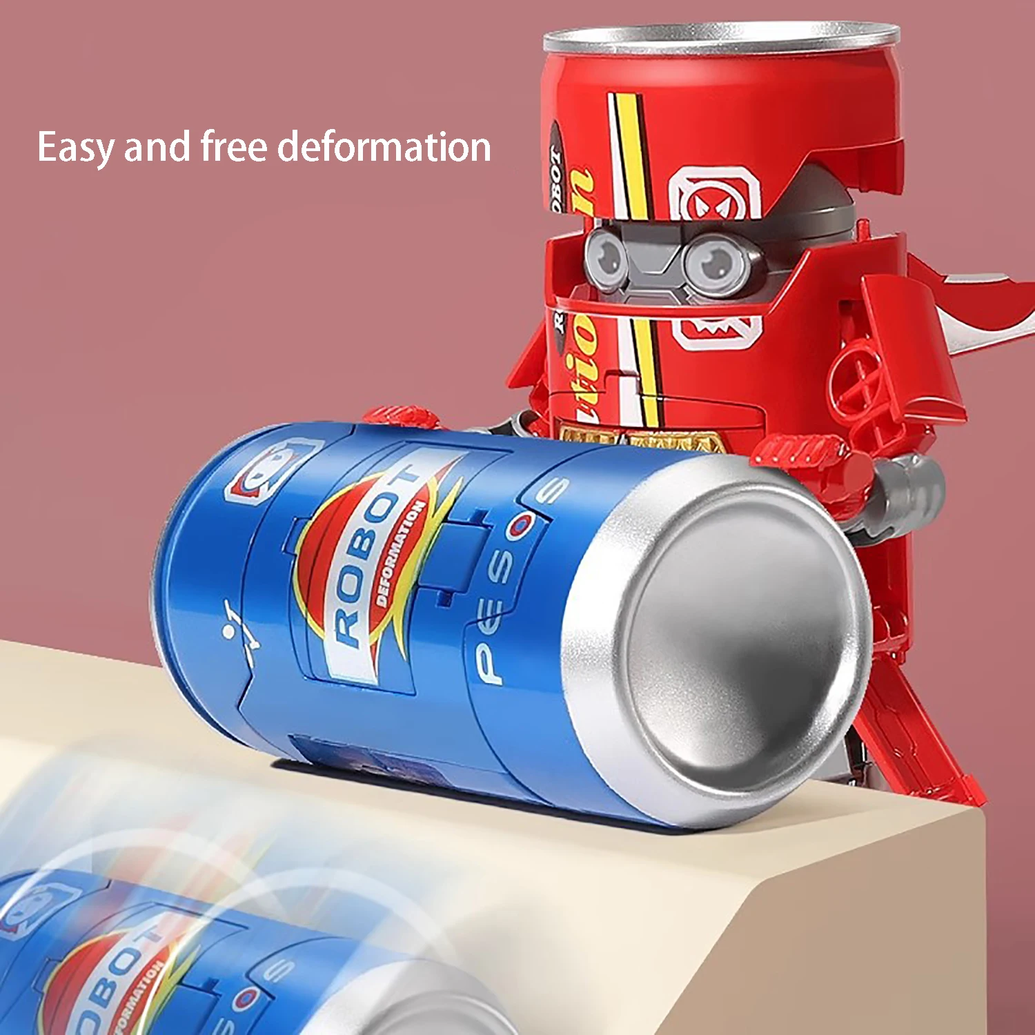 Shape transformation warrior children's puzzle soda drink robot DIY transformation into creative toy 6