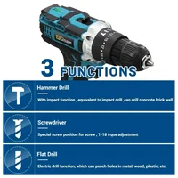 מברגת חשמלית מולטיפונקציונלית Gisam Battery Impact Screwdriver עם מקדחה אלחוטית וכלי עוצמה 25+3 הגדרת כוח ו-2 הילוכים 4