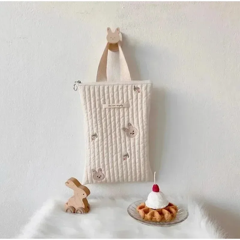 Korean Cotton Quilted Embroidered Nappy Bag Baby Pram Stroller Diaper Organizer Storage Pouch Pocket Maternity Bags for Mommy