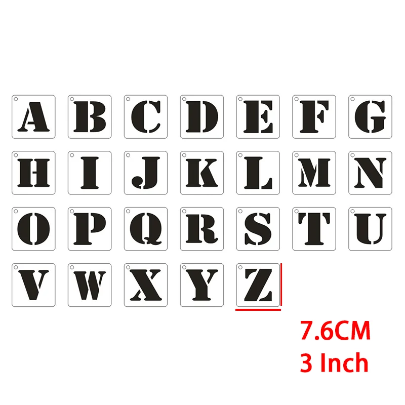 Eage 1 inch Letter Stencils for Painting, 62 Pcs Reusable Plastic Letter Number Stencils, Interlocking Template Kit for Paint
