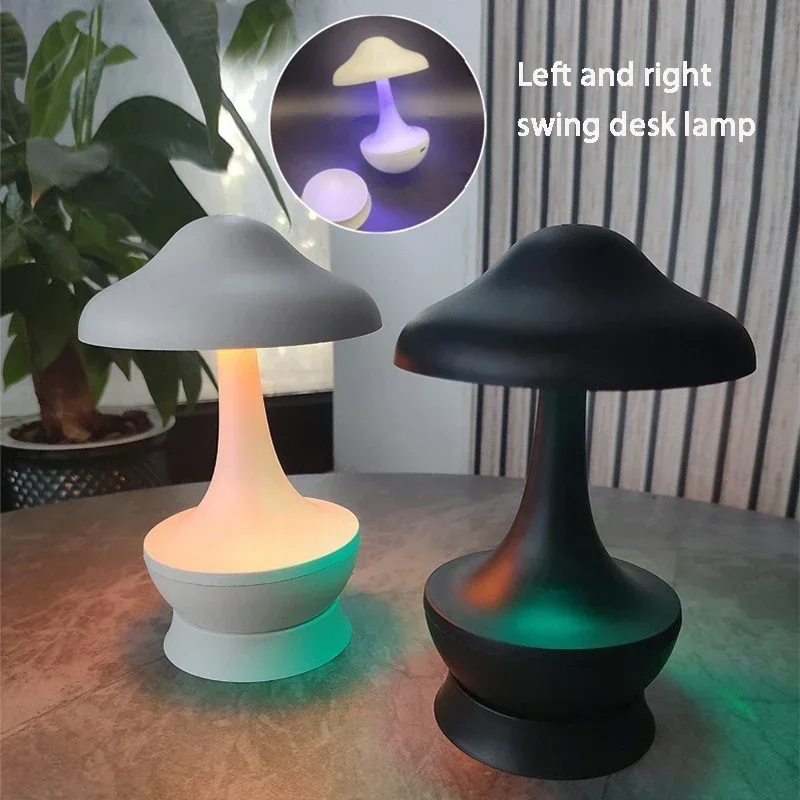 버섯 크리 에이 티브 LED 테이블 램프 분위기 감압 데스크탑 장식 야간 조명 침실 거실 LED 책상 조명