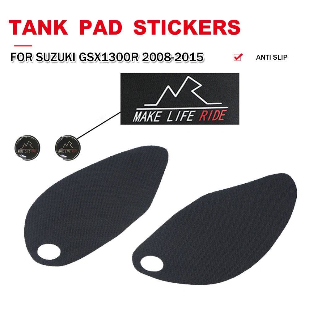 For SUZUKI GSX1300R GSX 1300R GSX1300 R 2008-2013 2014 2015 Motorcycle Tank Traction Anti Slip Sticker Side Gas Knee Grip Decals tank pad for suzuki gsr 600 hayabusa gsx1300r gsxr 1000 k9 accessories motorcycle anti slip side tank traction pad decal sticker