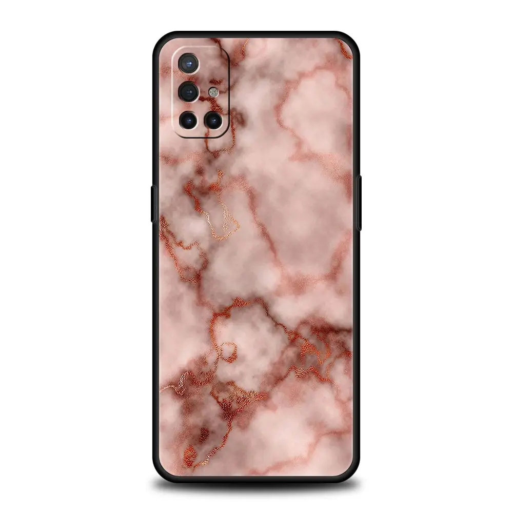 Elegant Marble Design Soft Silicone Phone Case - Black Cover