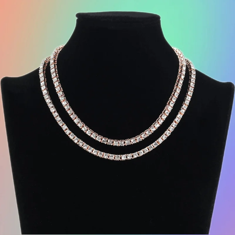 

5MM Single Row Diamond Personalized Street Hip Hop Cool Necklace