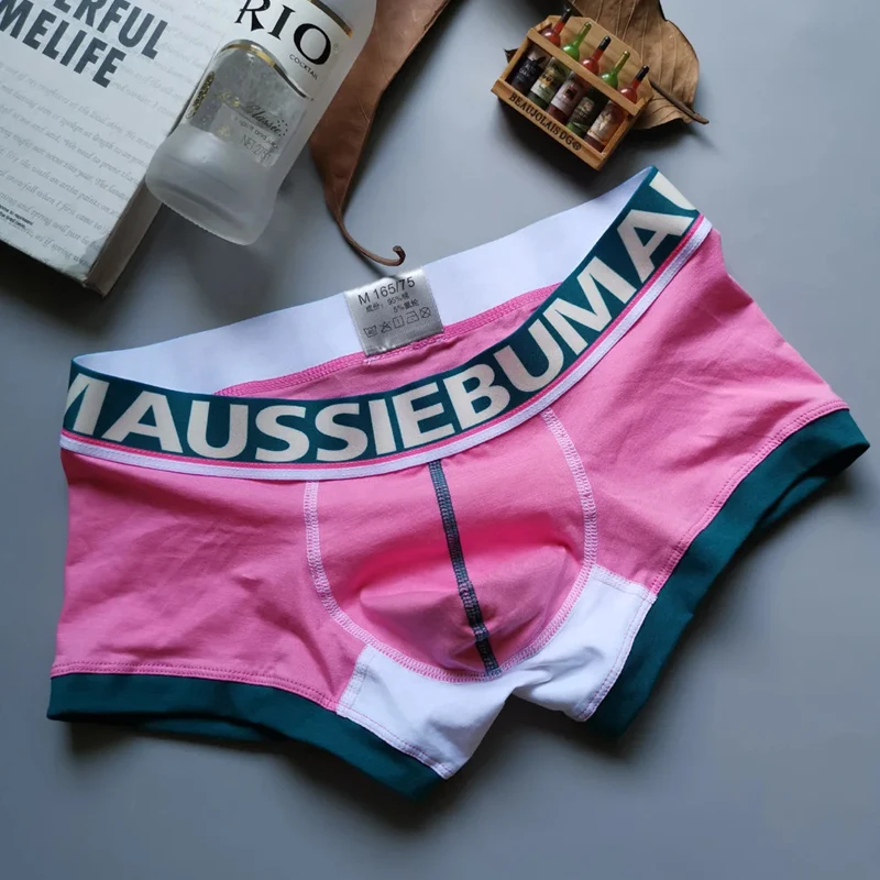 

Aussiebum The new hit color fashion flat corner panties men's low-waisted youth four-corner pants