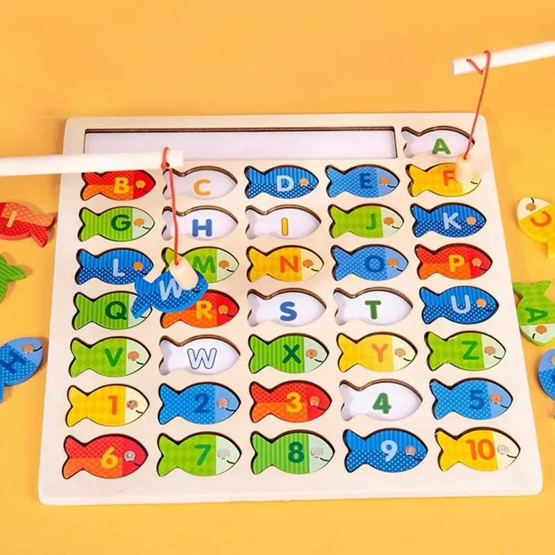 

Montessori Wooden Fishing Toys Counting Geometry Letters Cognition Toys Preschool Educational Games For Kids Birthday Gifts