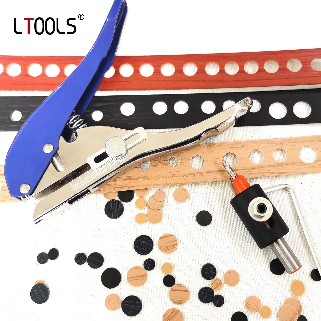 Single Hole Punch 8/10mm Heavy Duty Hole Puncher Portable Hole Edge Banding Punching Plier with Limiter for Paper Cards