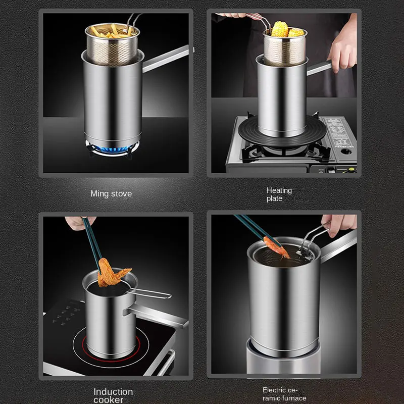 Enhanced Stainless Steel Deep Fryer with Basket and Lid