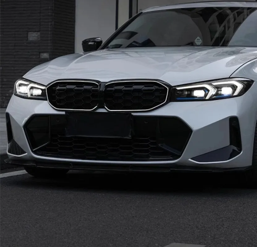 BMW 3 시리즈 G20 G21 LCI 2023-2025 320i 320d 330i 330d 330e M340i M340d용 LED 라이트 프론트 키드니 그릴 블랙 그릴