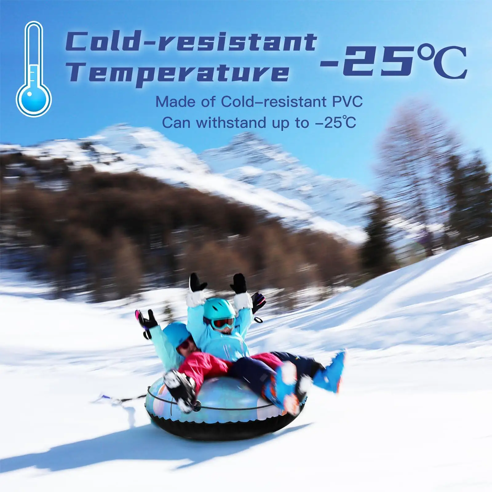 Inflatable Snow Tube Kids Adults Winter Skiing Sled