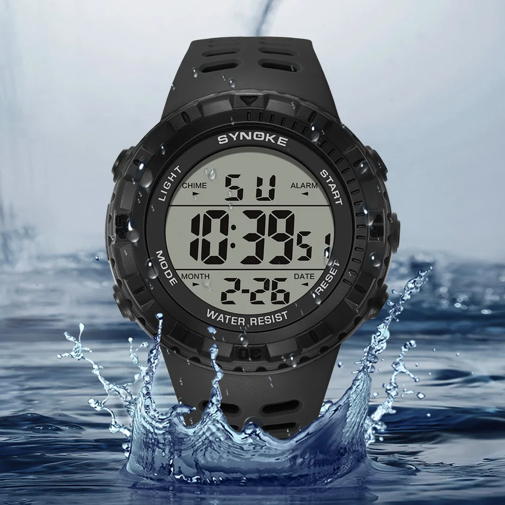 SYNOKE Men Multifunction Watches Fashion Outdoor Sport Watch  Alarm Clock Chrono 5Bar Waterproof Digital Watch New reloj hombre 3