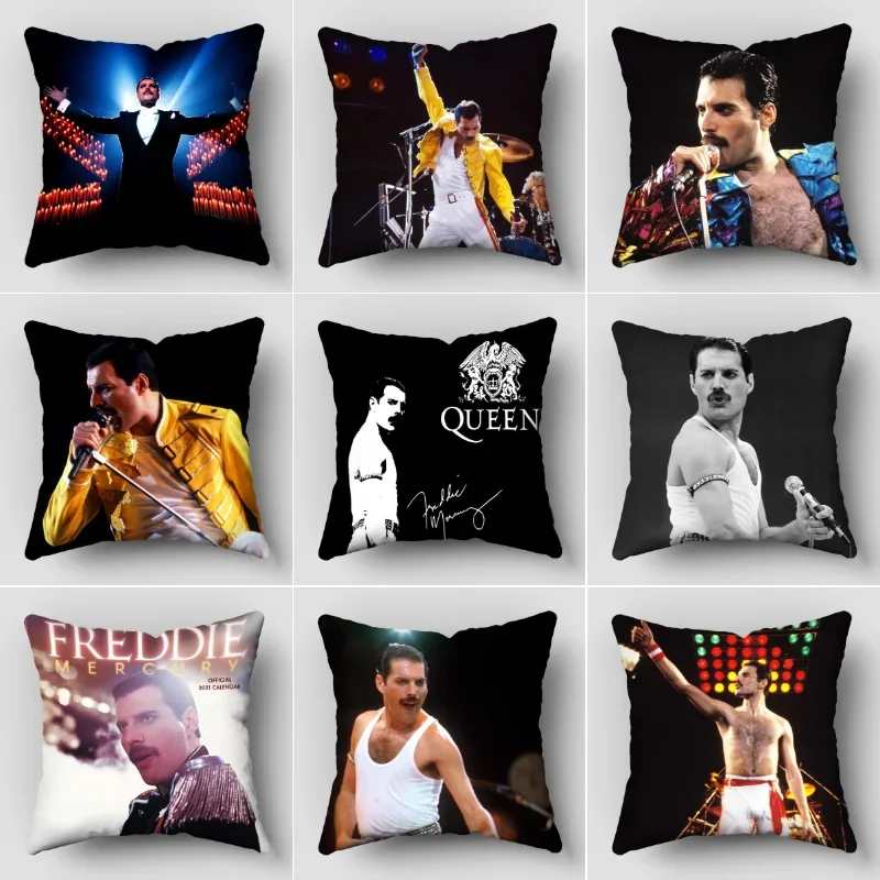 

Freddie Меркурий Подушка искусственная Свадебная декоративная атласная искусственная Обложка Новогодние аксессуары атласная наволочка 45x45 см