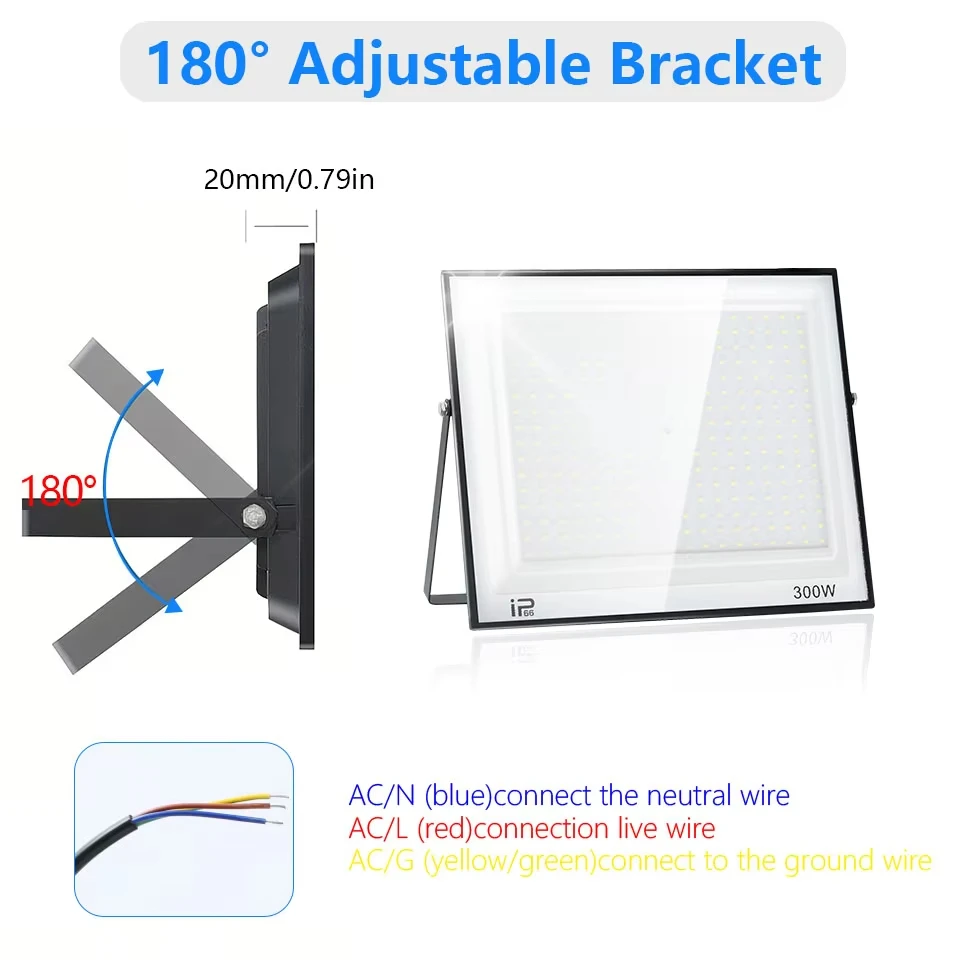 LED 투광 조명 AC110V/220V LED 스포트라이트 센서 Outdooor 램프 방수 70W 100W 150W 200W 300W 정원 거리 야외 조명