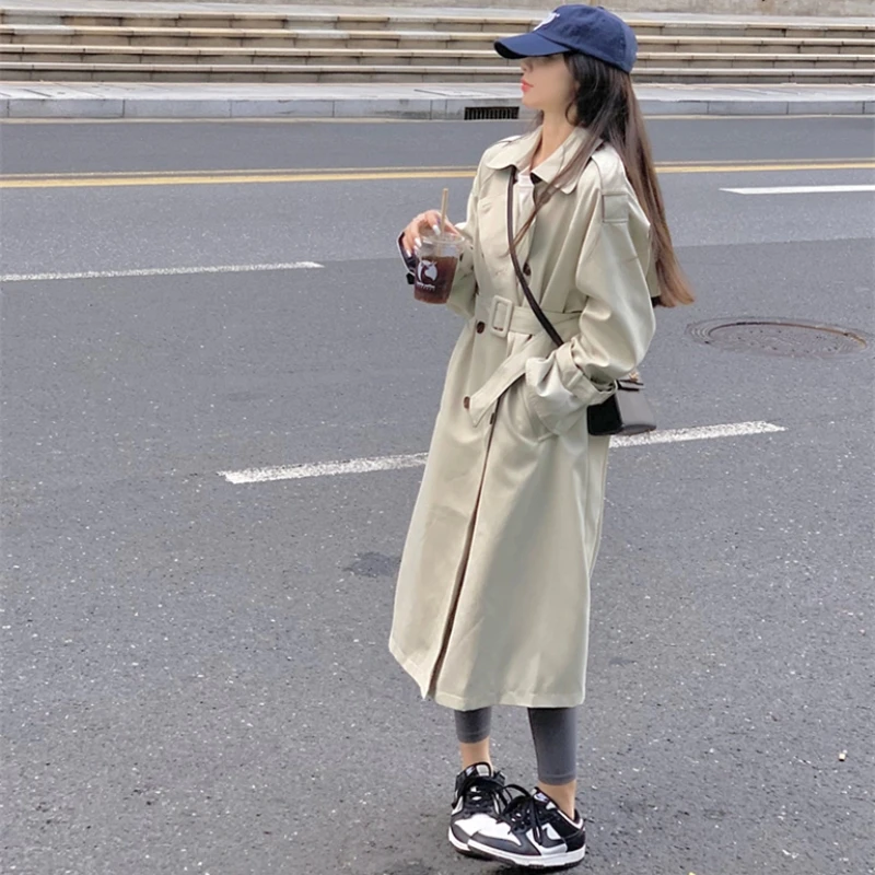 

2022 Classic Vintage Premium Relaxed Double Breasted Small Mid Length Windbreaker Coat Free Shipping