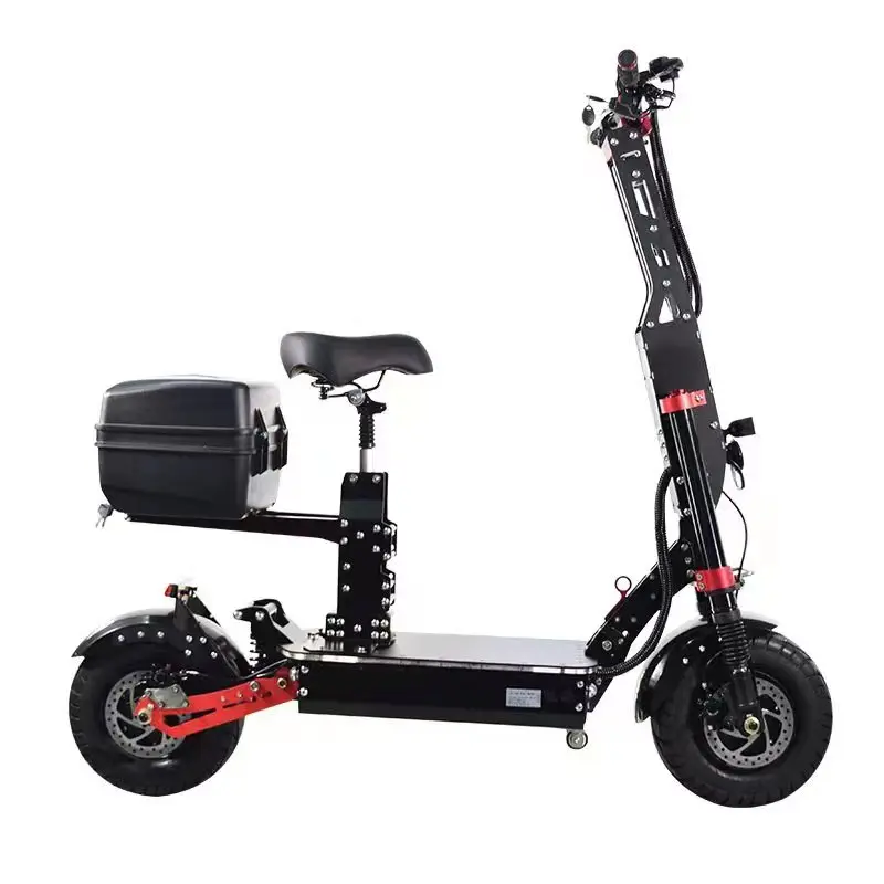 Fast speed Long Range 300km 72v 8000w 10000w 15000w dual motor 30-100Ah 13/14inch tires electric scooter with seat