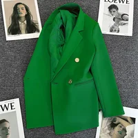 New Black Casual Women's Suit Jacket Spring Autumn Versatile Simple Early Spring Polyester Fiber Full Sleeve Solid Color