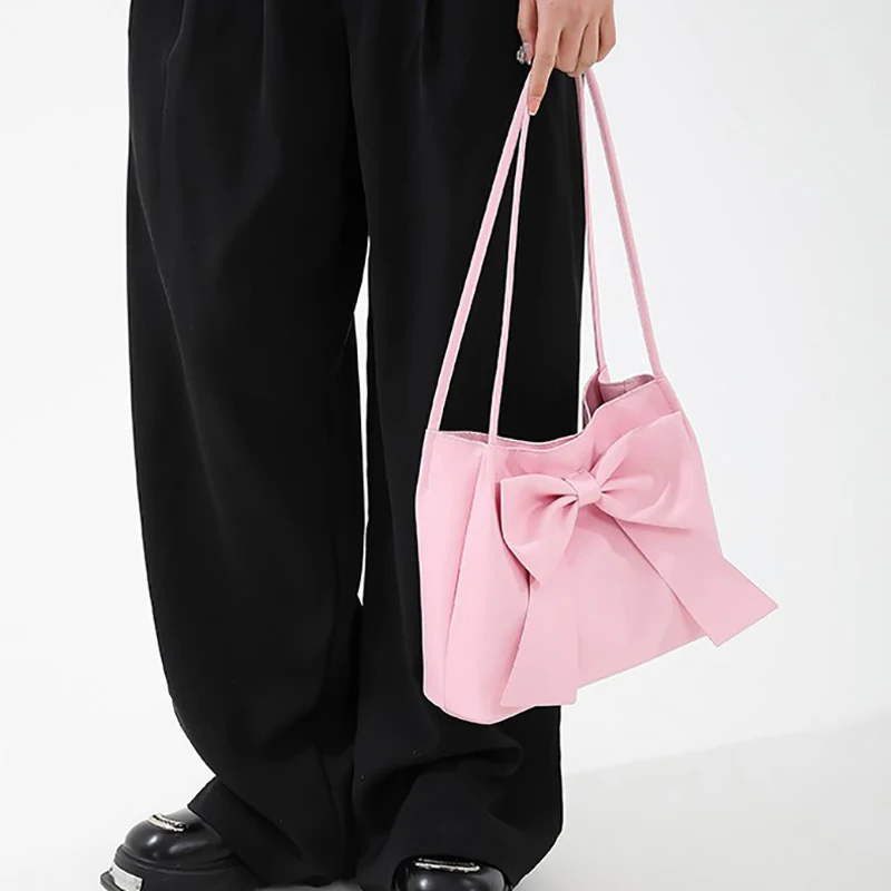 Fashion Bow Handlebags for Women Shoulder Bags Leisure Armpit Bag Versatile Shopping Bags Female Hand Bags